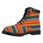 Ethnic Mexican Blanket Pattern Print Work Boots