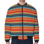 Ethnic Mexican Blanket Pattern Print Zip Sleeve Bomber Jacket