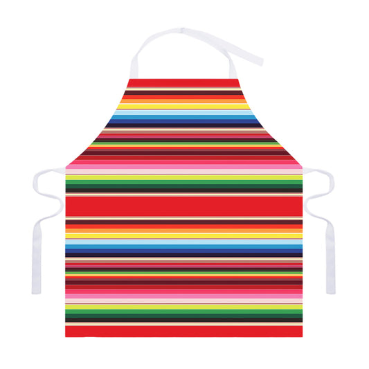 Ethnic Mexican Blanket Stripe Print Adjustable Apron