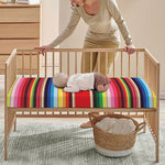 Ethnic Mexican Blanket Stripe Print Baby Crib Sheet