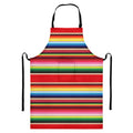 Ethnic Mexican Blanket Stripe Print Bib Apron With Pocket