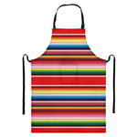 Ethnic Mexican Blanket Stripe Print Bib Apron With Pocket