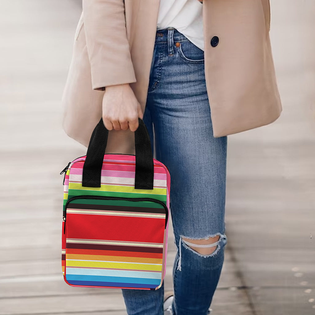 Ethnic Mexican Blanket Stripe Print Bible Tote Bag