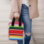 Ethnic Mexican Blanket Stripe Print Bible Tote Bag