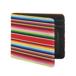 Ethnic Mexican Blanket Stripe Print Bifold Wallet
