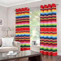 Ethnic Mexican Blanket Stripe Print Dimout Grommet Curtains