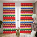 Ethnic Mexican Blanket Stripe Print Dimout Pencil Pleat Curtains