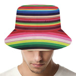 Ethnic Mexican Blanket Stripe Print Bucket Hat