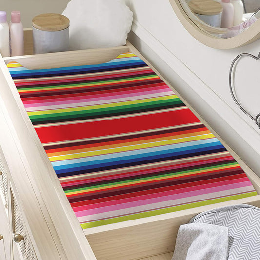 Ethnic Mexican Blanket Stripe Print Changing Pad Cover
