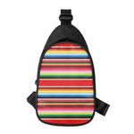 Ethnic Mexican Blanket Stripe Print Chest Bag