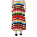 Ethnic Mexican Blanket Stripe Print Chiffon Maxi Skirt