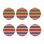 Ethnic Mexican Blanket Stripe Print Coaster Set