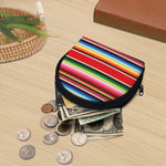 Ethnic Mexican Blanket Stripe Print Coin Purse
