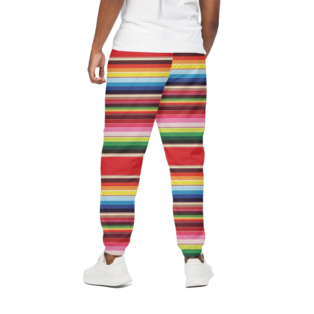 Ethnic Mexican Blanket Stripe Print Cotton Pants