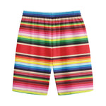 Ethnic Mexican Blanket Stripe Print Cotton Shorts