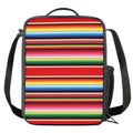 Ethnic Mexican Blanket Stripe Print Crossbody Lunch Bag