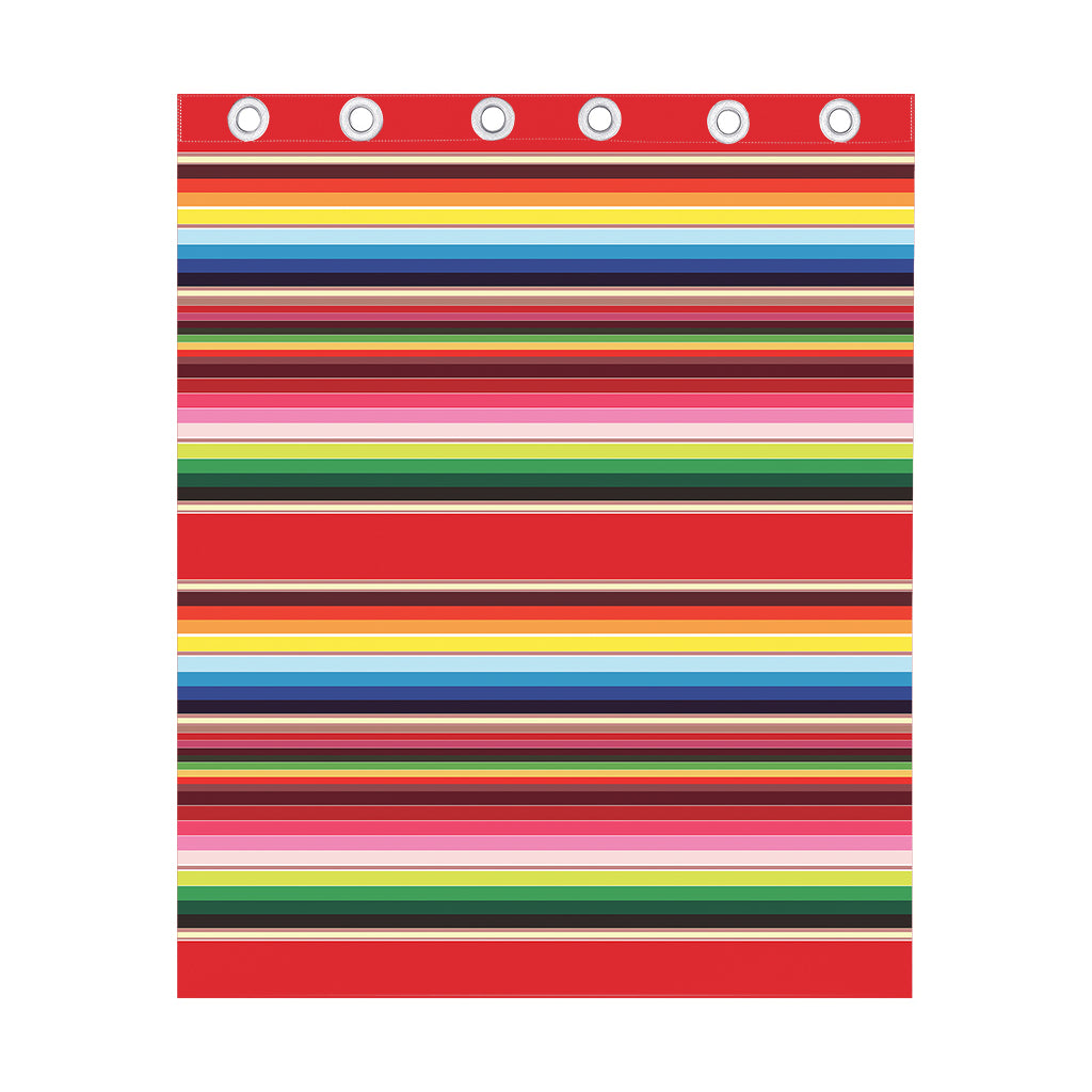 Ethnic Mexican Blanket Stripe Print Curtain