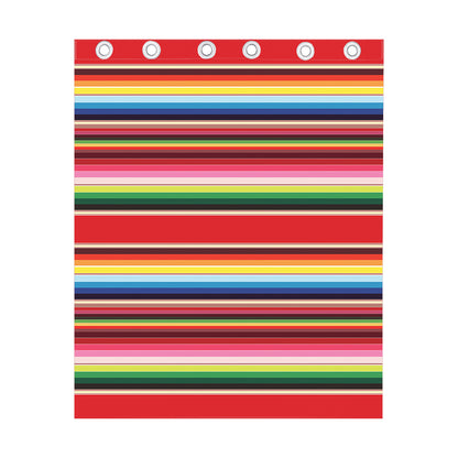 Ethnic Mexican Blanket Stripe Print Curtain
