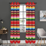Ethnic Mexican Blanket Stripe Print Curtain
