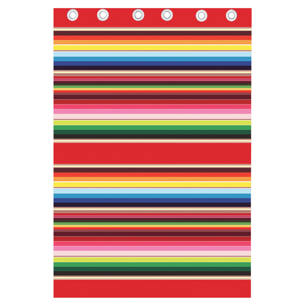 Ethnic Mexican Blanket Stripe Print Curtain