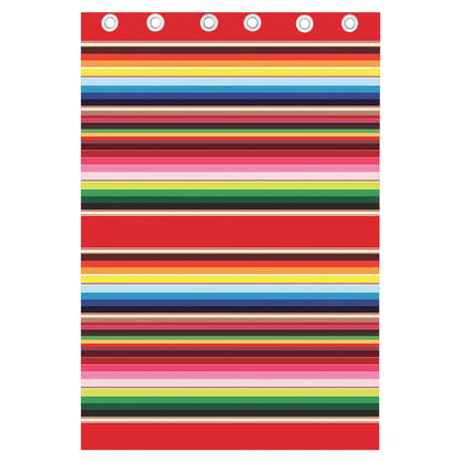 Ethnic Mexican Blanket Stripe Print Curtain