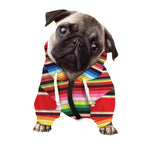 Ethnic Mexican Blanket Stripe Print Dog Zip Up Hoodie