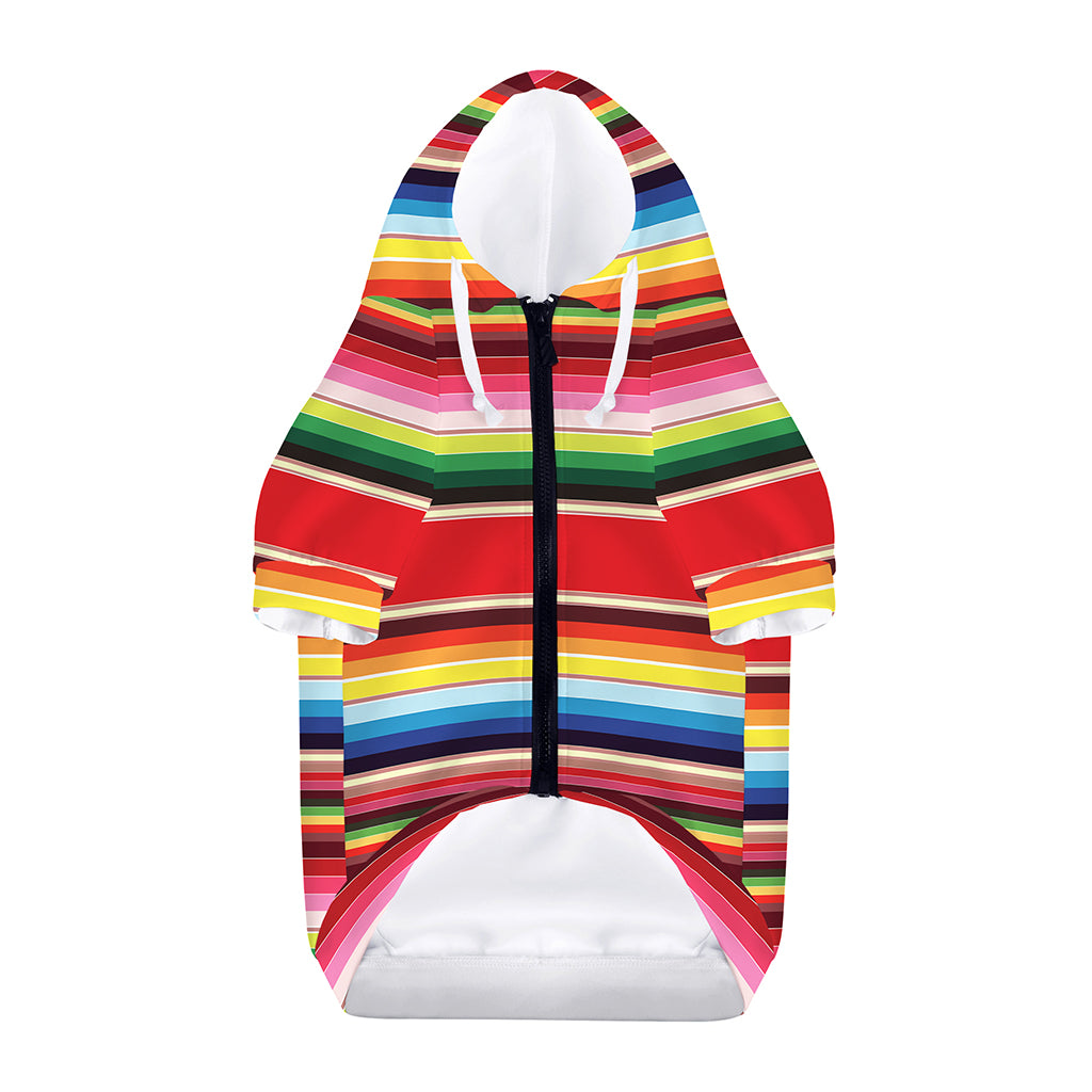 Ethnic Mexican Blanket Stripe Print Dog Zip Up Hoodie