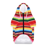 Ethnic Mexican Blanket Stripe Print Dog Zip Up Hoodie