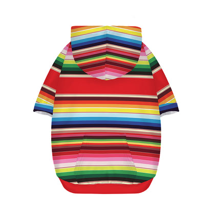 Ethnic Mexican Blanket Stripe Print Dog Zip Up Hoodie