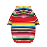 Ethnic Mexican Blanket Stripe Print Dog Zip Up Hoodie