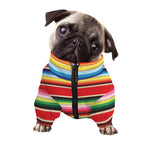 Ethnic Mexican Blanket Stripe Print Dog Zip Up Jacket