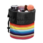 Ethnic Mexican Blanket Stripe Print Drawstring Makeup Bag