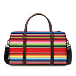 Ethnic Mexican Blanket Stripe Print Duffle Bag