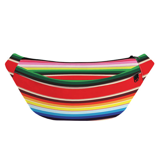 Ethnic Mexican Blanket Stripe Print Fanny Pack
