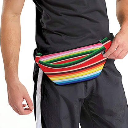 Ethnic Mexican Blanket Stripe Print Fanny Pack