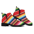 Ethnic Mexican Blanket Stripe Print Flat Ankle Boots