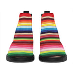 Ethnic Mexican Blanket Stripe Print Flat Ankle Boots