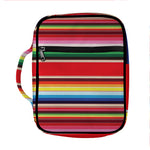 Ethnic Mexican Blanket Stripe Print Front Pocket Bible Bag