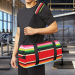 Ethnic Mexican Blanket Stripe Print Gym Bag