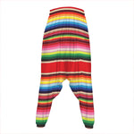 Ethnic Mexican Blanket Stripe Print Hammer Pants