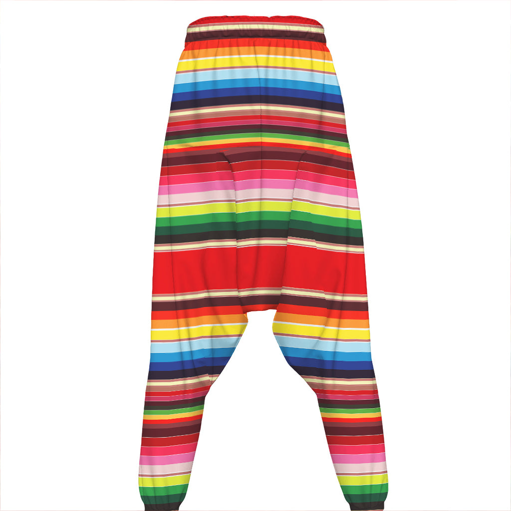 Ethnic Mexican Blanket Stripe Print Hammer Pants
