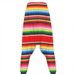Ethnic Mexican Blanket Stripe Print Hammer Pants