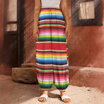 Ethnic Mexican Blanket Stripe Print Harem Pants