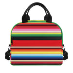 Ethnic Mexican Blanket Stripe Print Insulated Lunch Bag