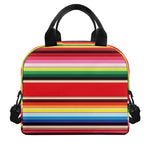 Ethnic Mexican Blanket Stripe Print Insulated Lunch Bag