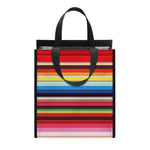 Ethnic Mexican Blanket Stripe Print Insulated Lunch Tote