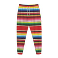 Ethnic Mexican Blanket Stripe Print Jogger Pants