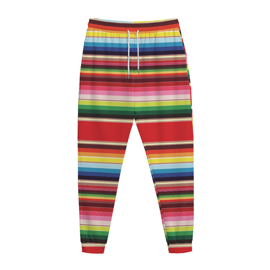 Ethnic Mexican Blanket Stripe Print Jogger Pants