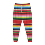 Ethnic Mexican Blanket Stripe Print Jogger Pants
