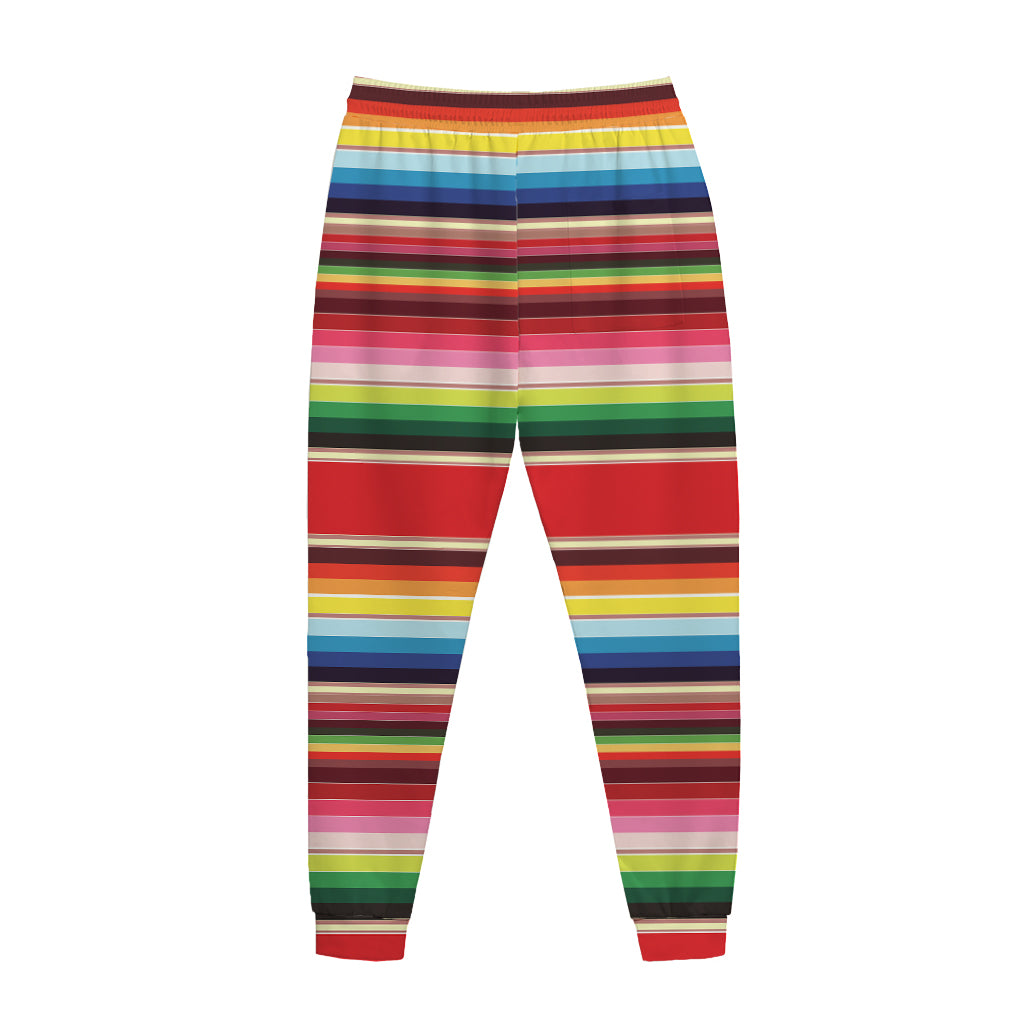 Ethnic Mexican Blanket Stripe Print Jogger Pants